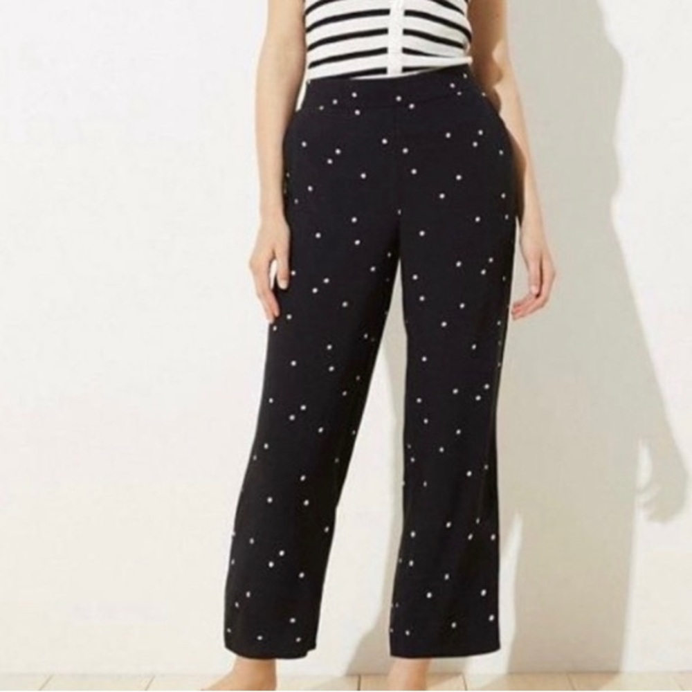 Loft pull on wide leg black pants women’s XL